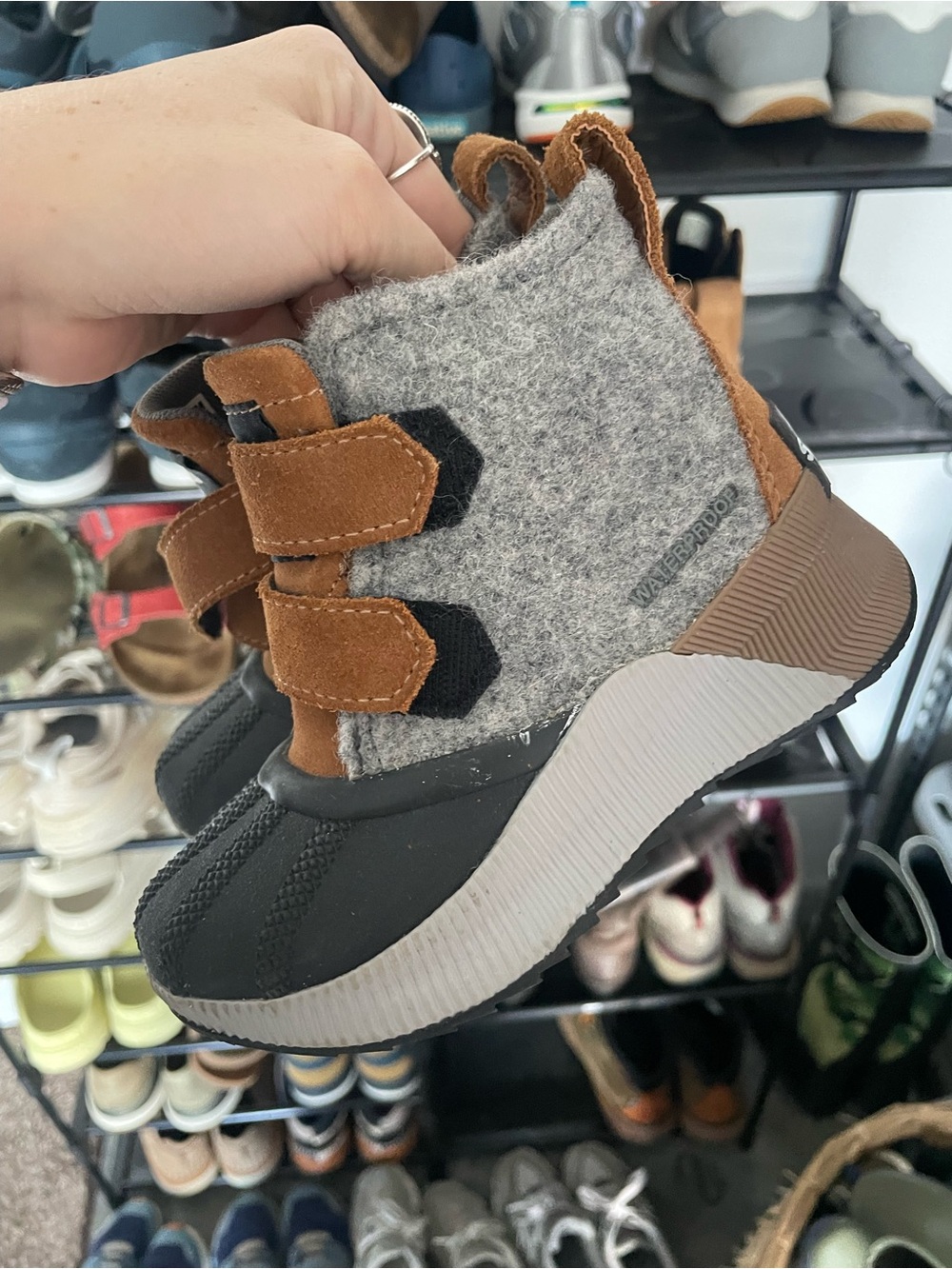 Sorel Kids Grey, Black & Brown Winter Boots